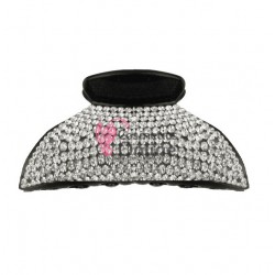 Clama pentru prins parul tip cleste CLM002 Negru cu strasuri argintii